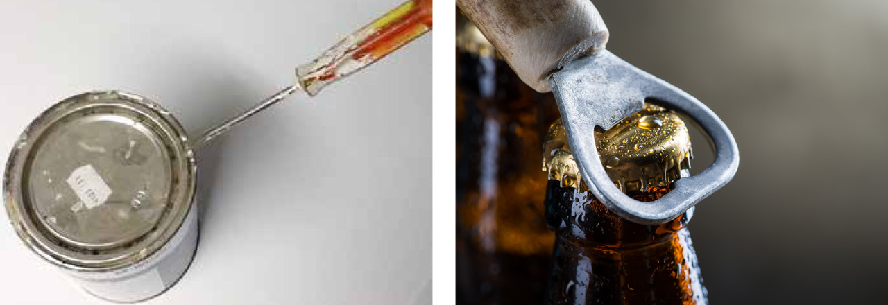 A rocker arm is useful for opening various containers.