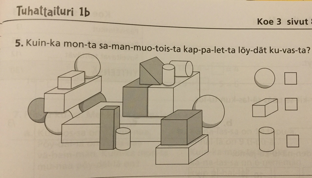 Matematiikan tehtävän 1. kuva. Merkitse vastaus vaikka erilliselle paperille muistiin.