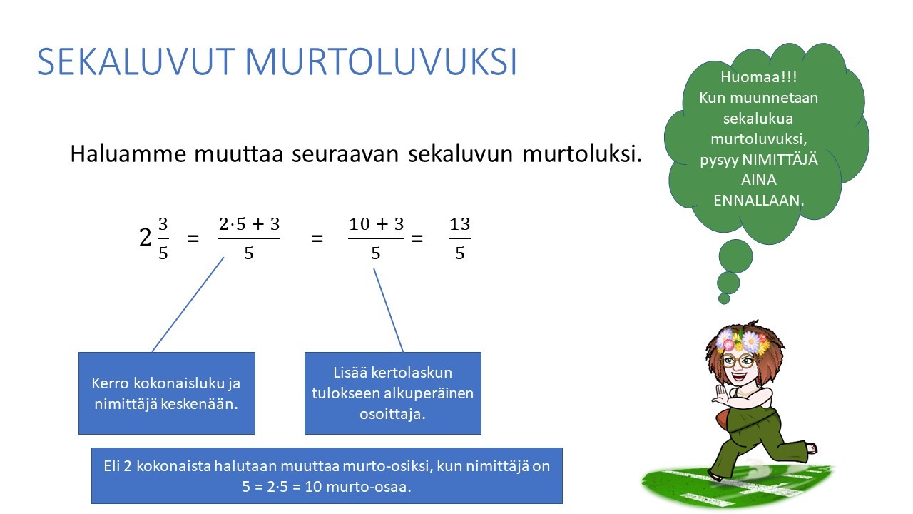 Murtoluvut Sekaluvut Ja Desimaaliluvut