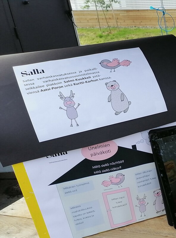 Unelmien varhaiskasvatus -palautelaatikko valmiina ja esillä Salla-päivällä