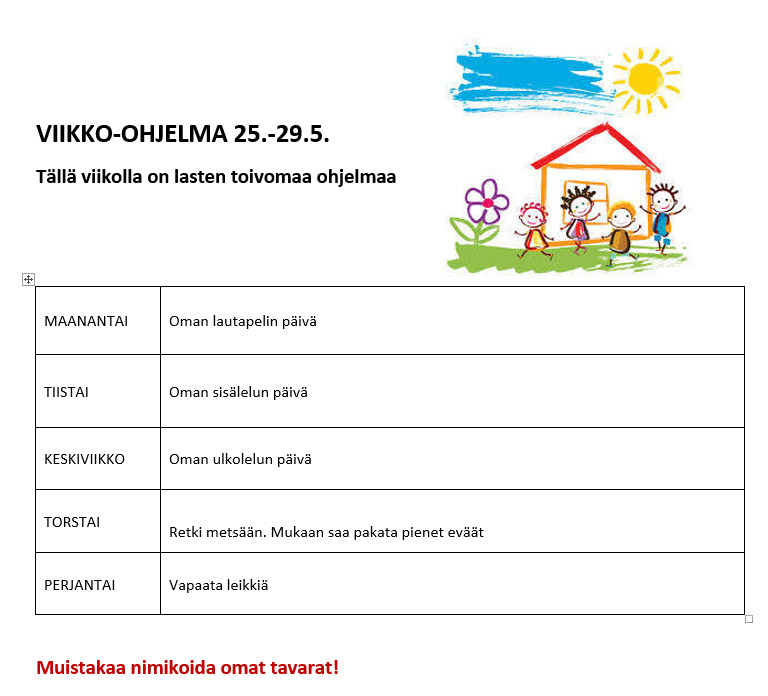 Viikko-ohjelma