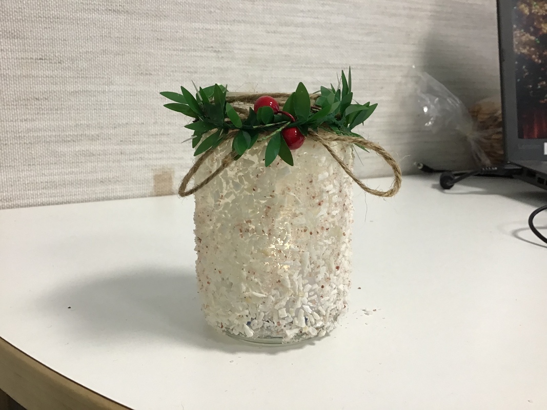 Fina ljuslyktor))) med kokosflingor på