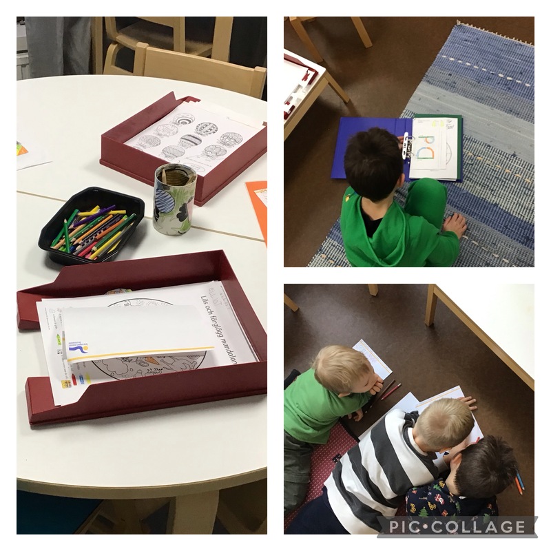 Barnen gör färdigt sina ogjorda uppgifter