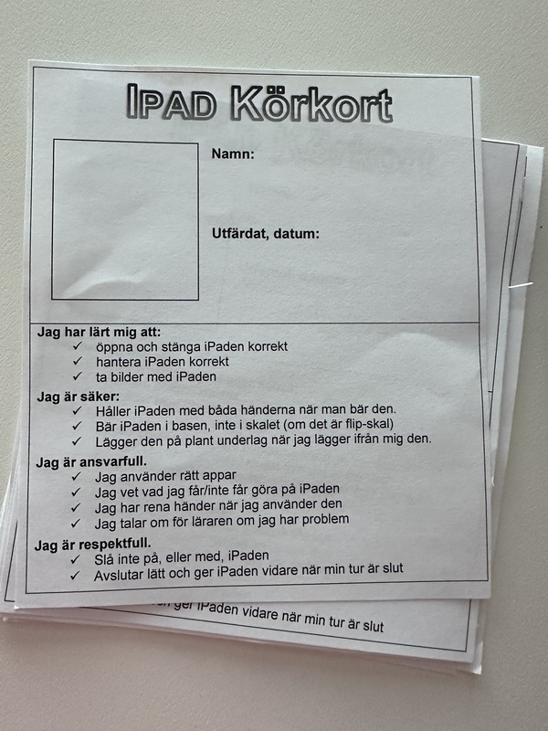 Vi har fått ett Ipad körkort