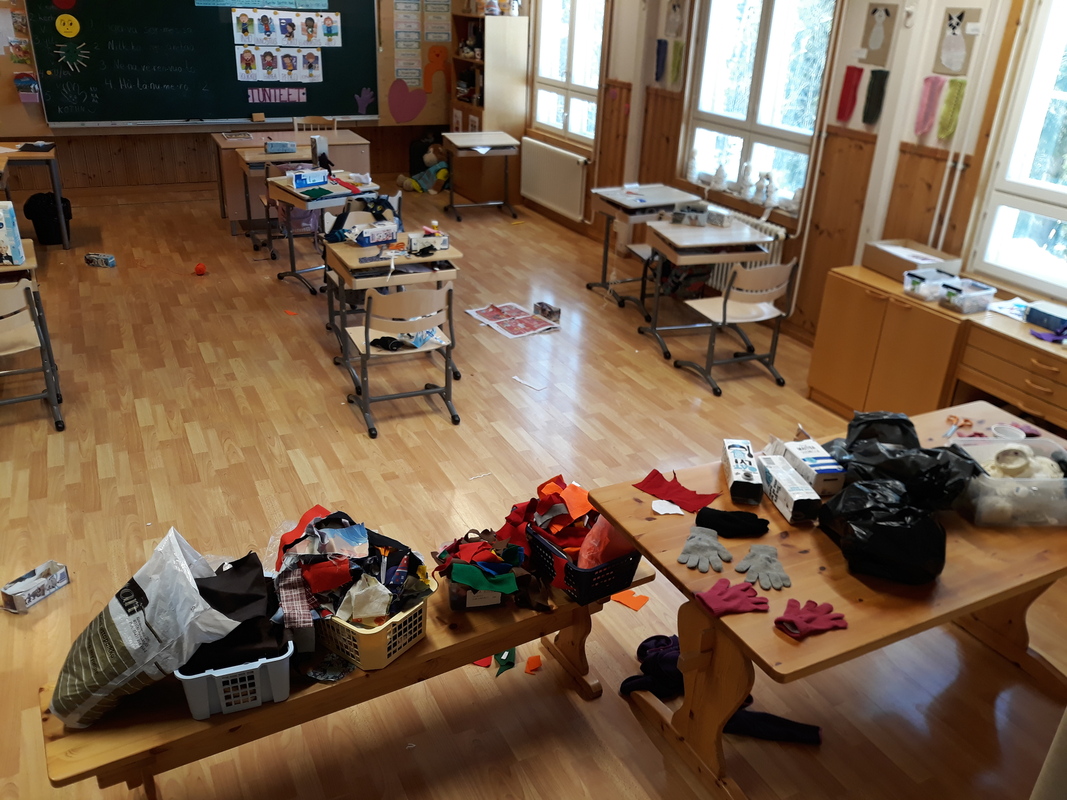 Luovuutta ja tekemisen meininkiä ekaluokassa :) Pienestä kaaoksesta suureen lopputulokseen.