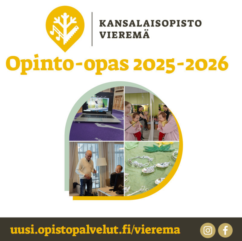 Vieremän kansalaisopiston opinto-opas 2025-2026 kansi